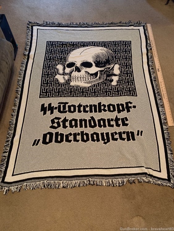German WWII SS Totenkopf  Skull Tapestry-img-0