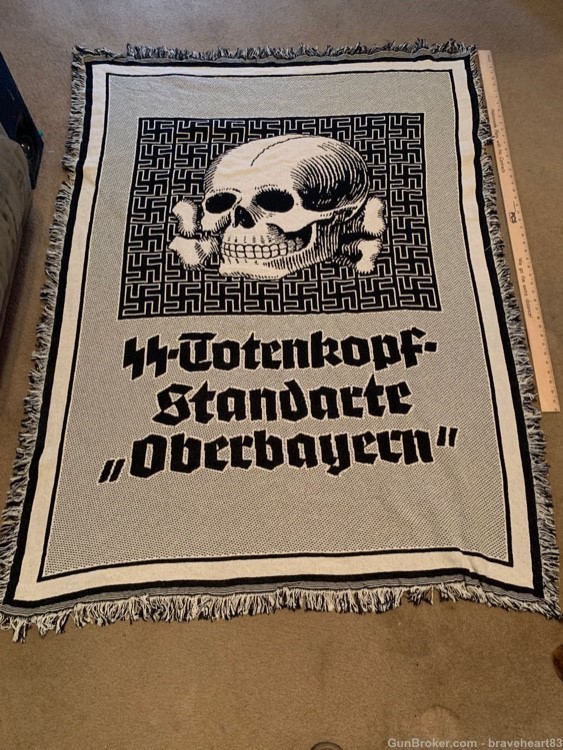 German WWII SS Totenkopf  Skull Tapestry-img-2