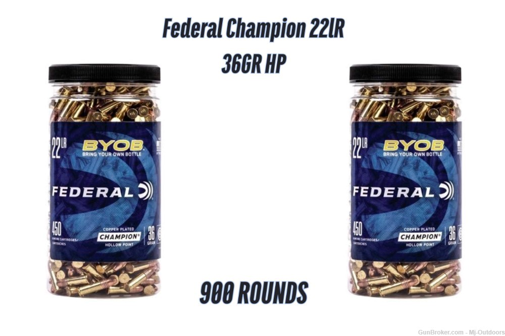 Federal Champion BYOB Rimfire Ammunition 22 LR 36 gr. CPHP 1260 fps 900RDS-img-0