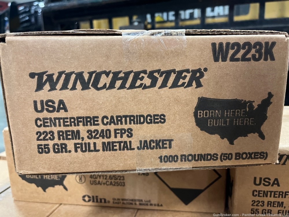 Winchester .223 1000 Rounds 55gr FMJ .223 Remington W223K Bulk-img-3