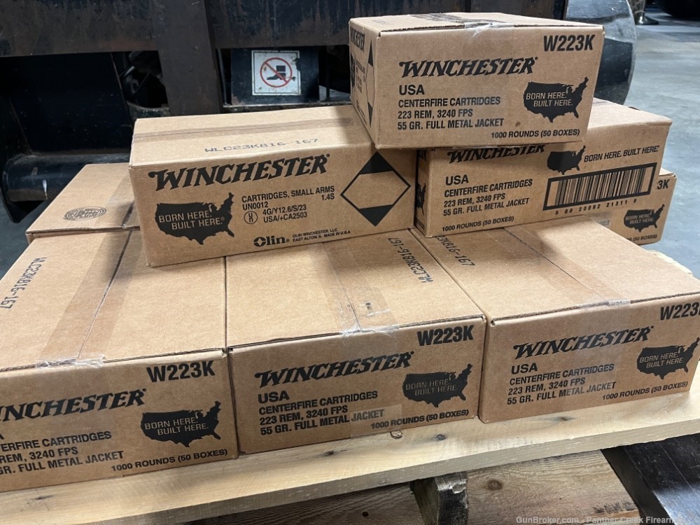 Winchester .223 1000 Rounds 55gr FMJ .223 Remington W223K Bulk-img-1