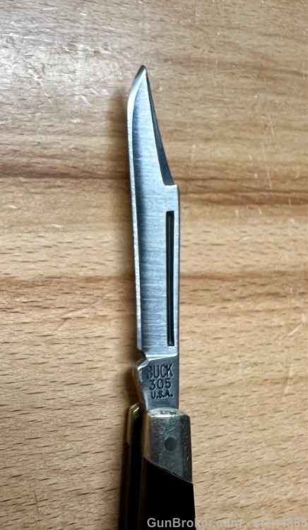 Buck 305 Lancer Pre-1986 2 Blade Pen Knife Camillus-made w/ Delrin Handle -img-5