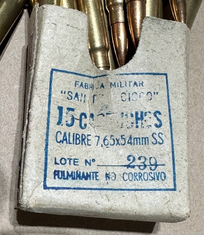 30 rounds of 7.65 Argentine 7.65x53 7.65x54 military surplus FMJ ammo-img-0