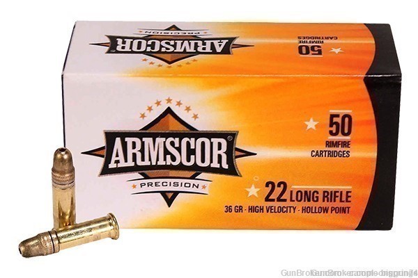 .22 LR HV 36 gr. HP, Armscor, 500 Round brick of 10 boxes of 50 rounds-img-0