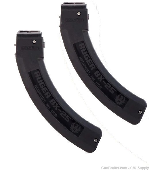 2-PACK Ruger® 10/22® 22lr 25rd Black Synthetic Factory Magazine-img-0