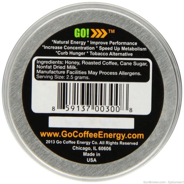 GO! Coarse Original - 4 Tins  - Edible Coffee - Go Coffee Energy -img-2