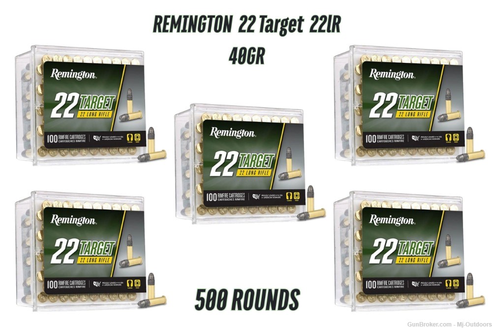 Remington 22 Target Rimfire Ammo .22 LR 40 gr RN 1150 fps 500rds-img-0