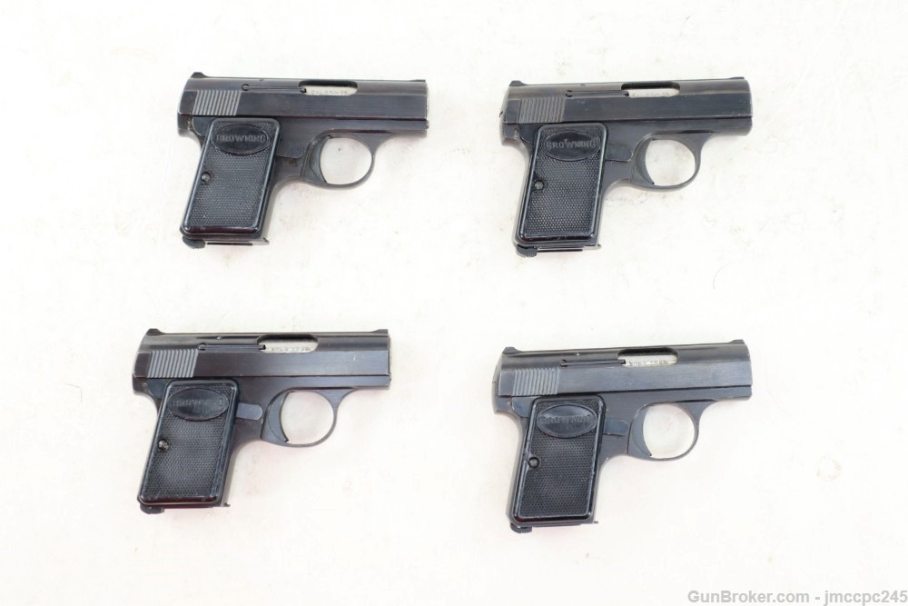Extremely Rare Nice Set Of 4 FN Baby Browning .25 ACP Pistols 6.35 1980's-img-0