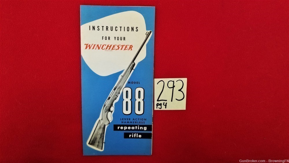 Original Winchester Model 88 Instruction Flyer-img-0