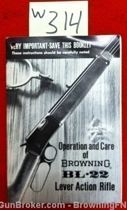 Orig Browning BL-22  .22 Rifle Owners Instruction Manual 22-img-0