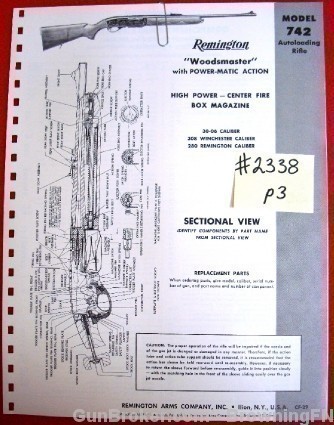 Orig Remington Parts List Schematic Model 742-img-0