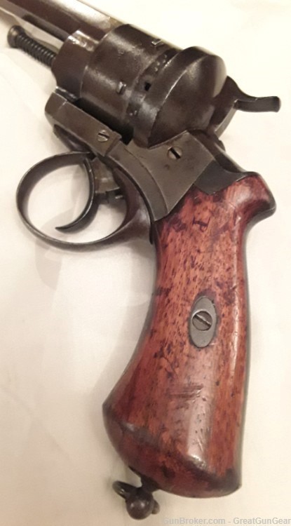 Antique French Lefaucheux Officers Model 1854 Centerfire Civil War Revolver-img-8
