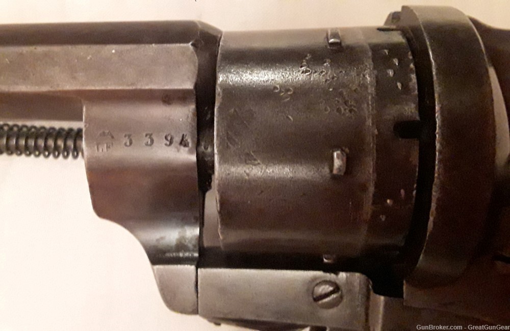 Antique French Lefaucheux Officers Model 1854 Centerfire Civil War Revolver-img-21