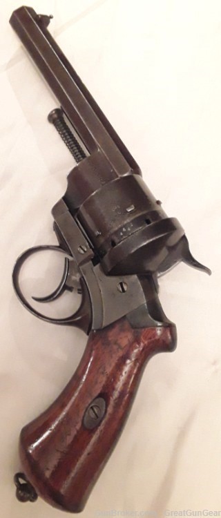 Antique French Lefaucheux Officers Model 1854 Centerfire Civil War Revolver-img-3