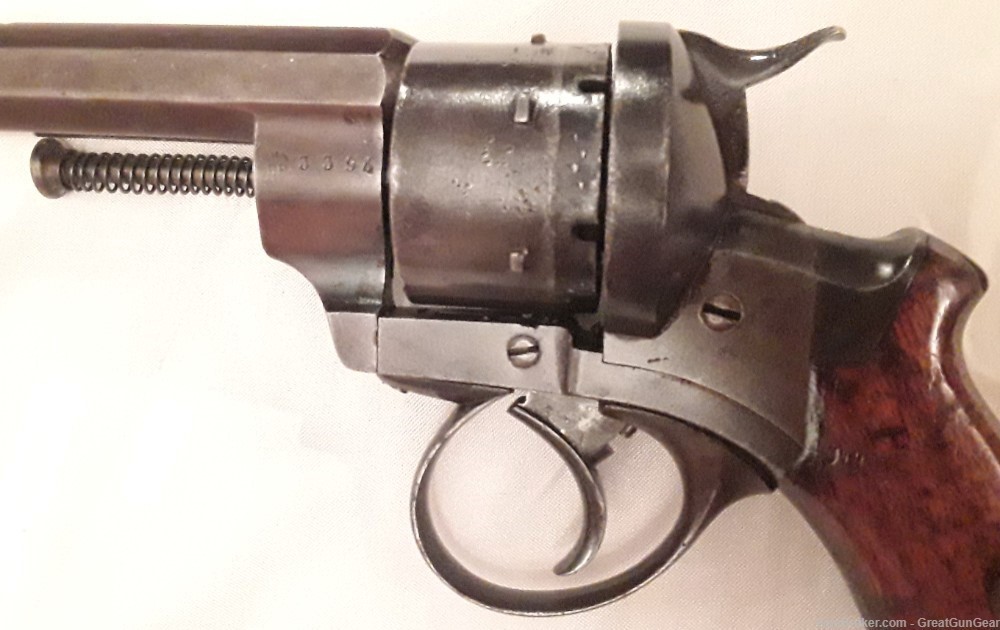 Antique French Lefaucheux Officers Model 1854 Centerfire Civil War Revolver-img-10