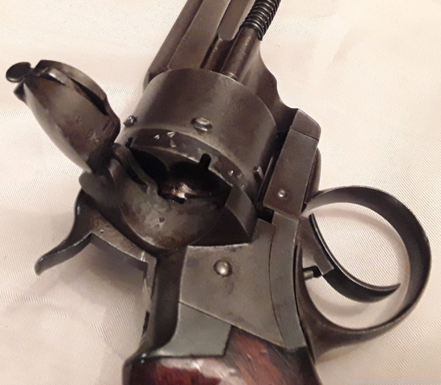 Antique French Lefaucheux Officers Model 1854 Centerfire Civil War Revolver-img-18