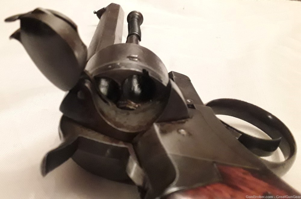 Antique French Lefaucheux Officers Model 1854 Centerfire Civil War Revolver-img-19