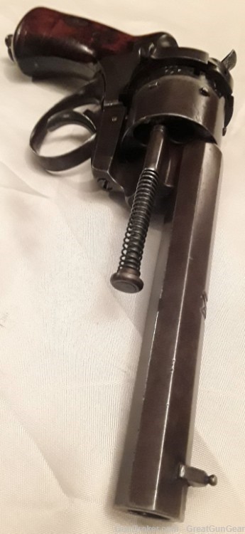 Antique French Lefaucheux Officers Model 1854 Centerfire Civil War Revolver-img-4