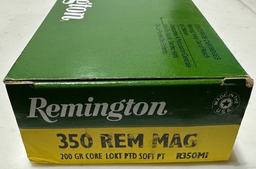 20 rounds of Remington 350 Rem Mag 200gr Core-Lokt  PSP brass cased ammo -img-0