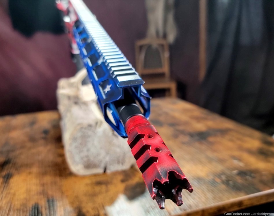 AMERICAN FLAG AR15 RIFLE 5.56 .223 CUSTOM AR 15 1 OF 1 ARDADDY USA PROUD-img-2