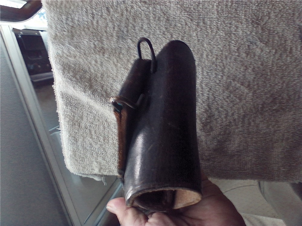1944 Boyd 45 brown leather pistol holster-img-6