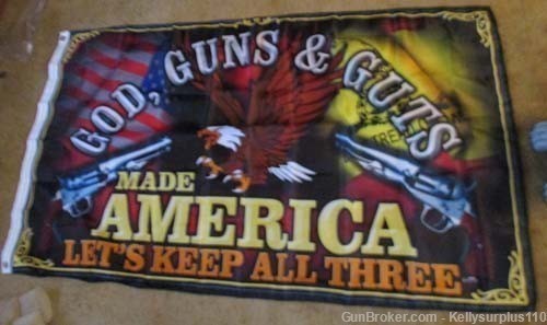  God, Guns, Guts 3x5 Flag-img-0
