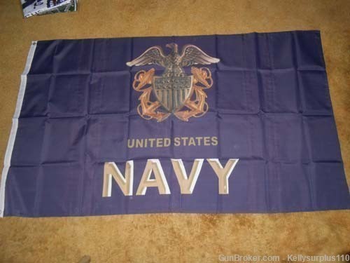 Navy Anchor Flag - 3x5-img-0