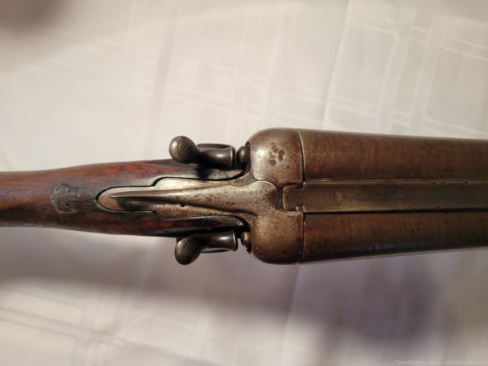1875 Parker Hammer S x S 10 Ga. Shot gun -img-2