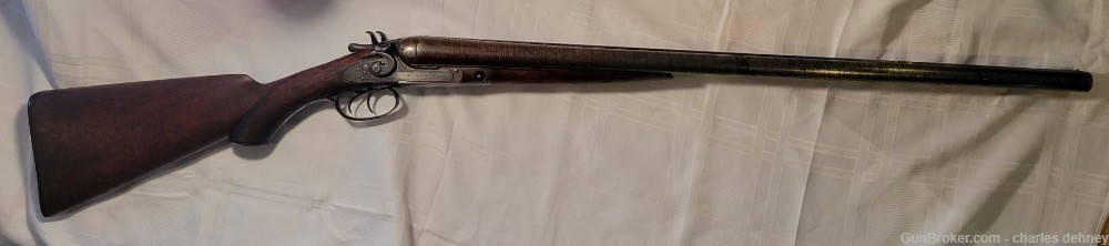 1875 Parker Hammer S x S 10 Ga. Shot gun -img-0