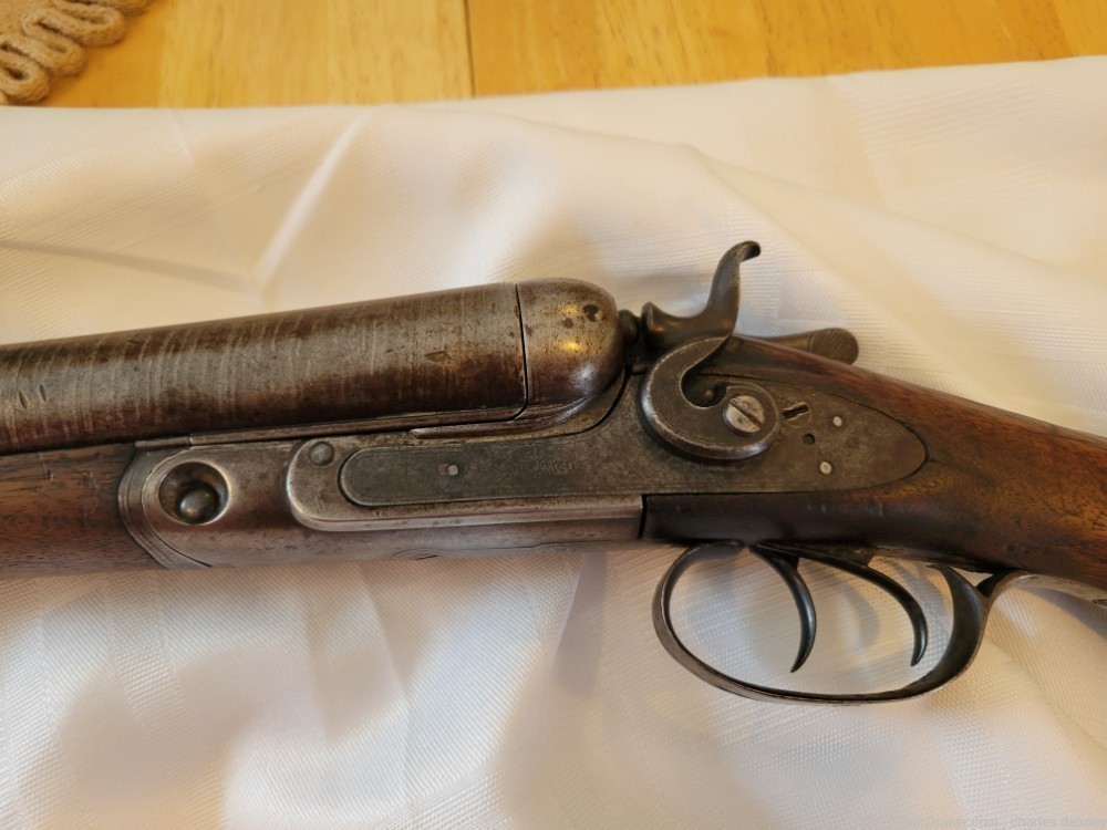 1875 Parker Hammer S x S 10 Ga. Shot gun -img-7