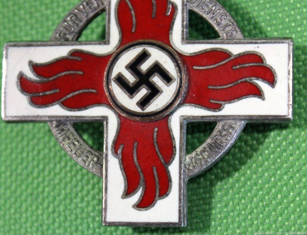 German WWII 1st Class Fire Brigade Decoration Badge ZE-img-1