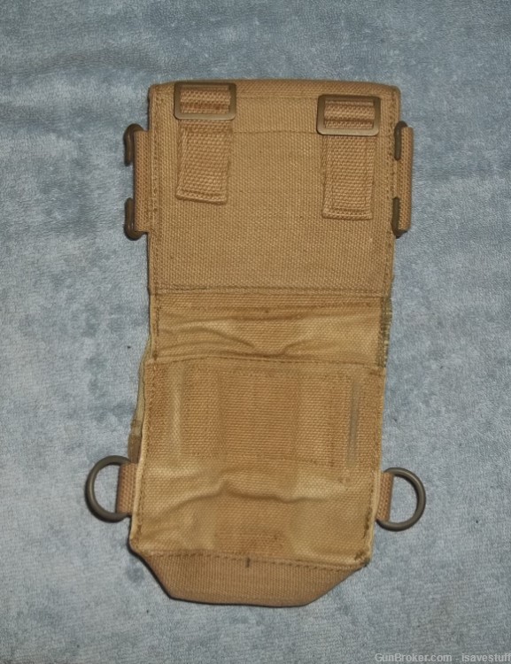 Vintage Military Pouch DEEP Double Access Belt Carry or Shoulder Strap -img-4