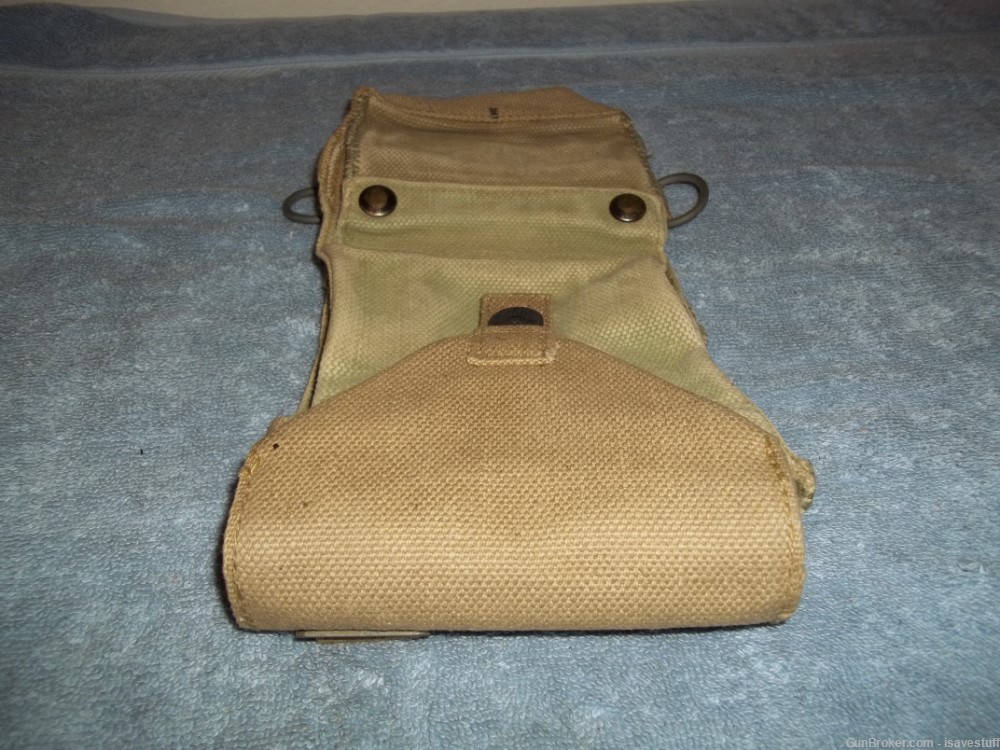 Vintage Military Pouch DEEP Double Access Belt Carry or Shoulder Strap -img-2