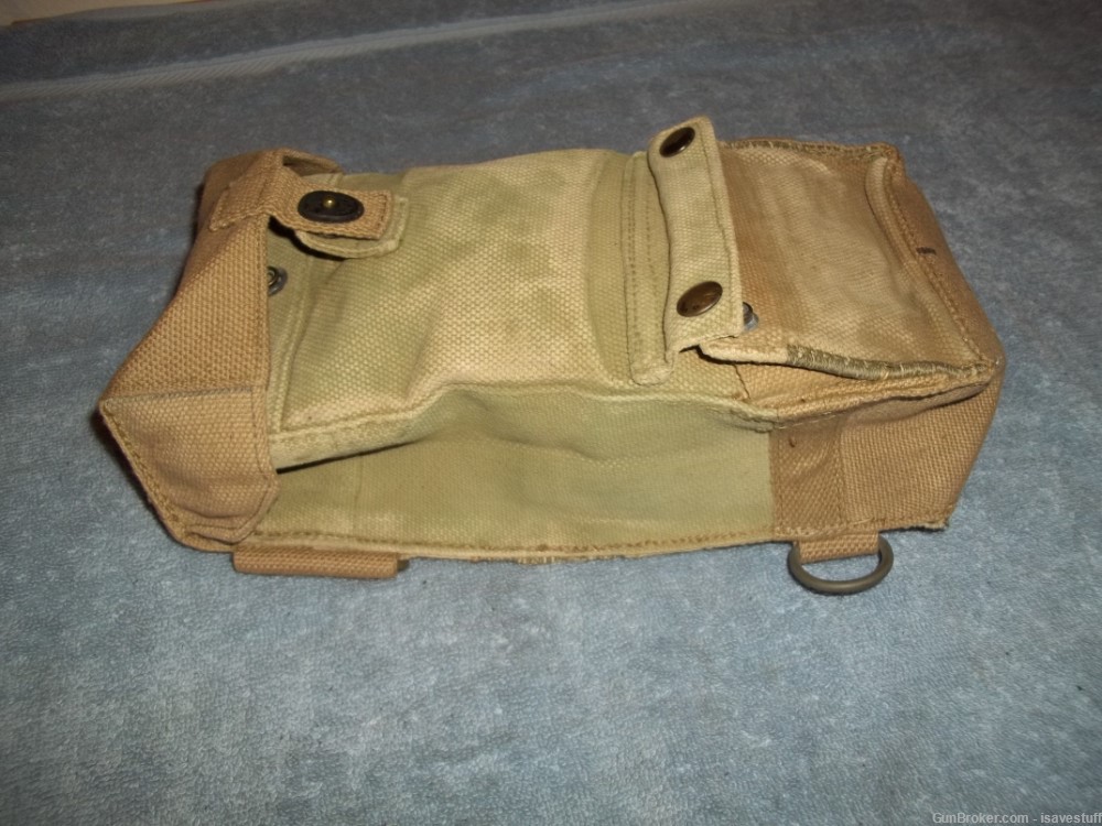 Vintage Military Pouch DEEP Double Access Belt Carry or Shoulder Strap -img-8