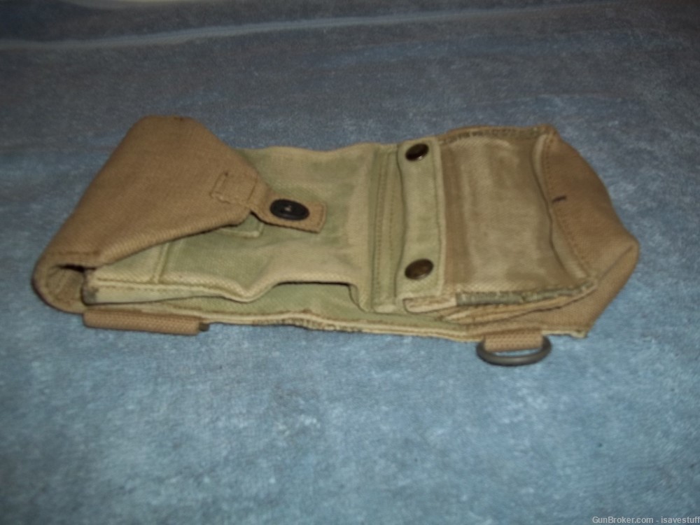 Vintage Military Pouch DEEP Double Access Belt Carry or Shoulder Strap -img-3