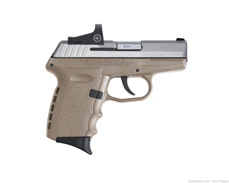 SCCY CPX-2TTDERD CPX-2 RD 9mm 3.1" 10+1 Stainless FDE CTS-1500 Red Dot NMS -img-1
