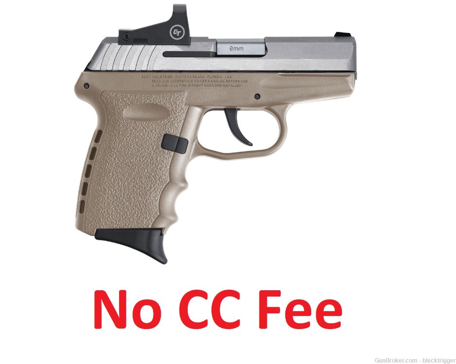 SCCY CPX-2TTDERD CPX-2 RD 9mm 3.1" 10+1 Stainless FDE CTS-1500 Red Dot NMS -img-0