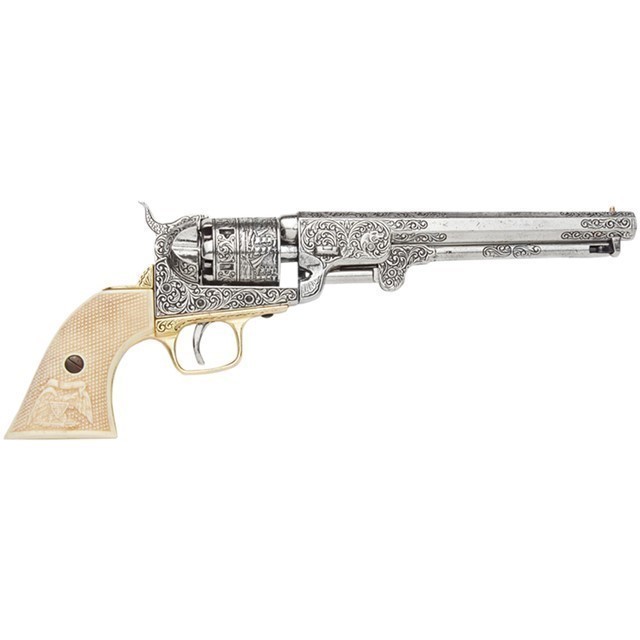Colt 1851 Engrave Silver Navy Revolver / Replica-img-0