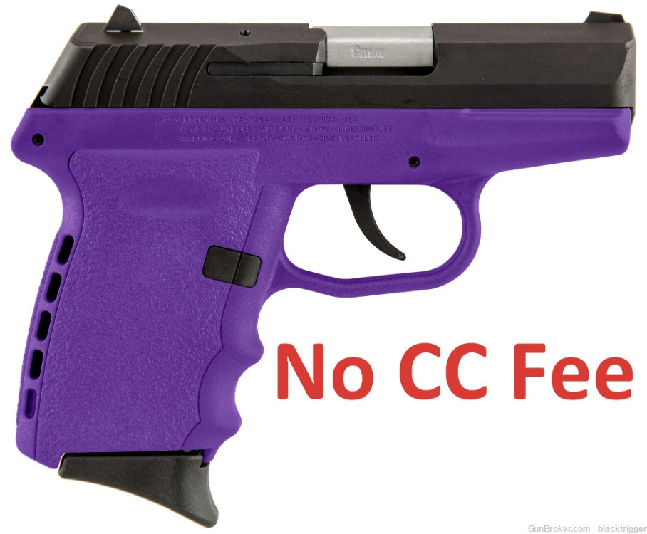SCCY CPX2CBPU CPX-2 Carbon 9mm 3.1" 10+1 Black Purple No Manual Safety     -img-0