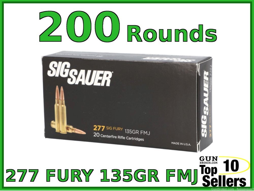 Sig Sauer 277 Sig Fury Ammo 135 GR FMJ Ammo E277SFB135-20-img-0