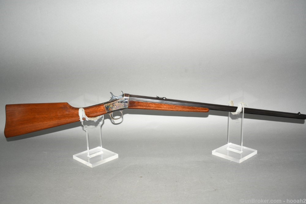 Excellent Remington No 4 Rolling Block Rifle 25-10 Rimfire 25 Stevens Long -img-0