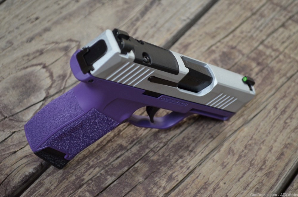 SIg Sauer P365 9mm X-Werks Purple & Satin Aluminum Optic Ready Night sights-img-2