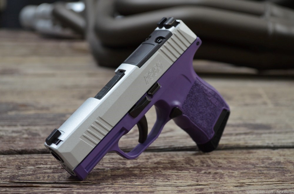 SIg Sauer P365 9mm X-Werks Purple & Satin Aluminum Optic Ready Night sights-img-3