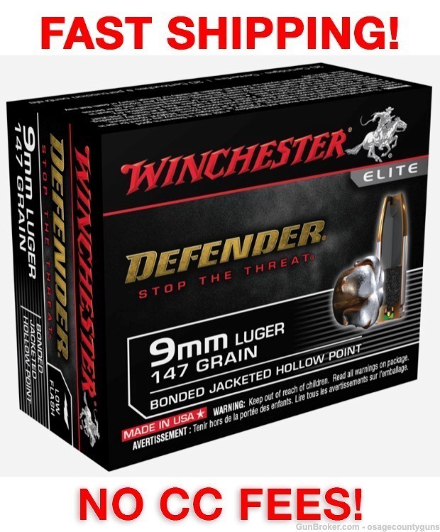 Winchester Bonded Defender - 9mm - 147gr - 20rd-img-0