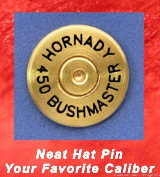 Hornady 450 Bushmaster Cartridge Hat Pin  Tie Tac  Ammo Bullet-img-0