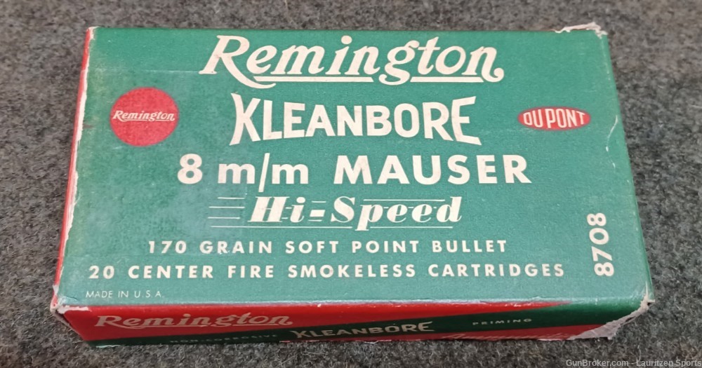 Remington Kleanbore 8mm Mauser Hi Speed Vintage Ammo-img-0