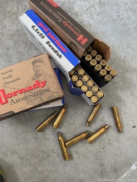 6.5x55mm Swedish once-fired brass: 87 count-img-0