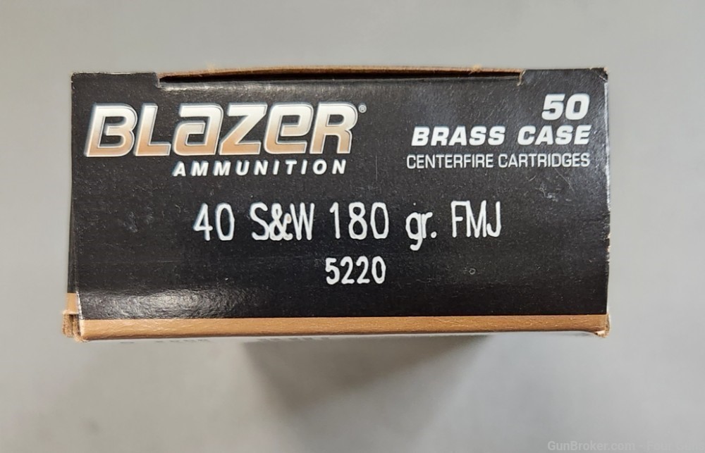 CCi Blazer Brass 40S&W 180GR Centerfire FMJ Ammo CASE 1,000Rds (5220)-img-2