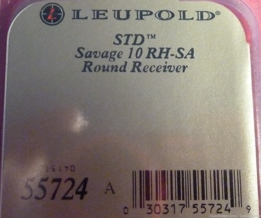 Leupold STD 1 Pc Mount Base, Savage 10 RH Round Receiver, Steel, 55724-img-2