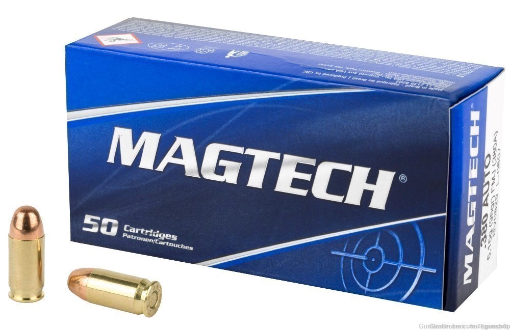 Magtech 380 ACP Ammo FMJ 95 Grain 50 Rounds -img-0